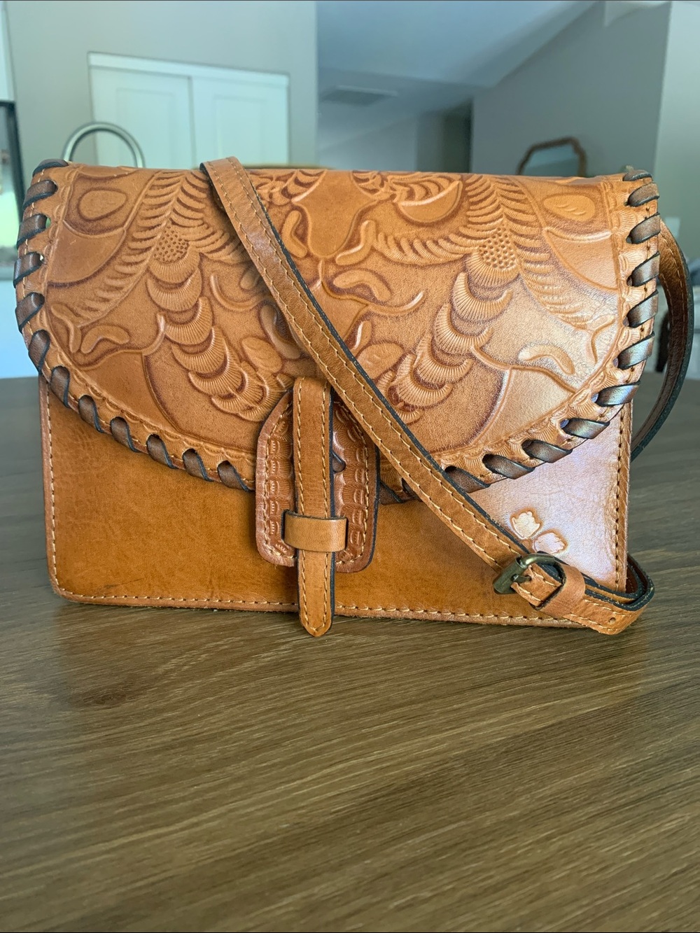 Patricia Nash Tooled Leather Crossbody Bag